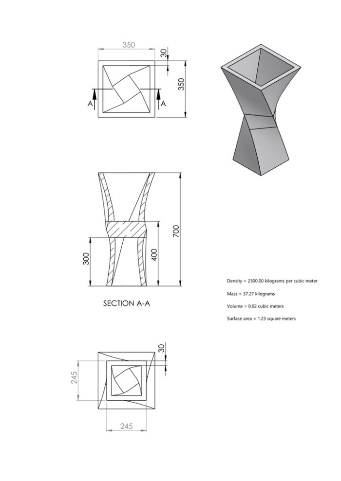 DUBAI M (3) Projekt betonowej donicy