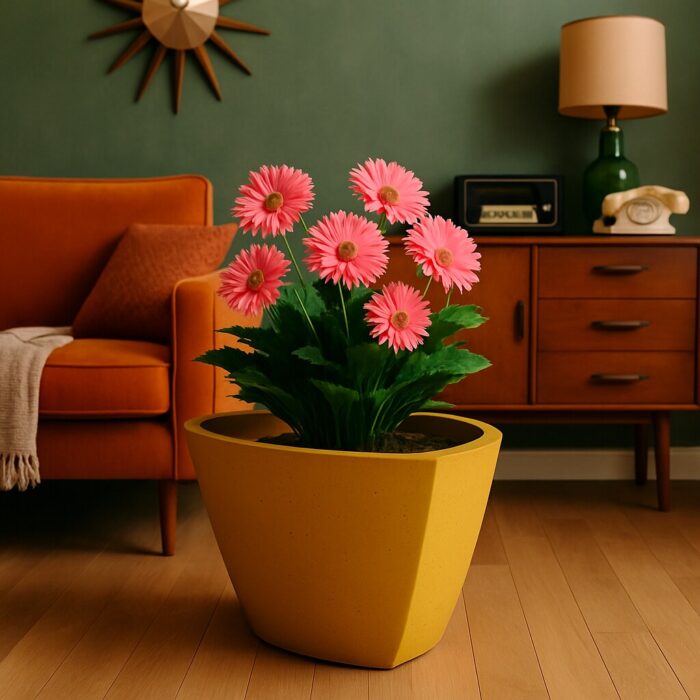 MADRID M (3) Donica betonowa w kolorze żółtym do salonu