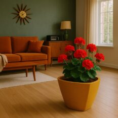 Donica betonowa idealna na sadzone kwiaty do stylowego wnętrza