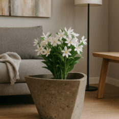 Donica z betonu architektonicznego idealna do salonu