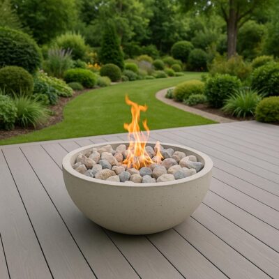 Betonowy biokominek ogrodowy VIENNA L - półkula 89x45 cm