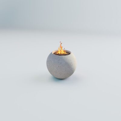 Ogień w betonowym palenisku