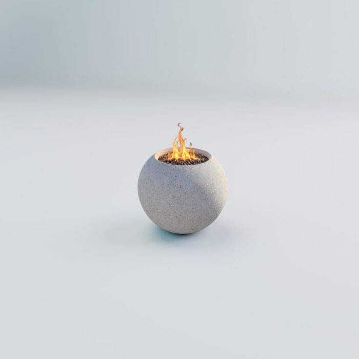 Ogień w betonowym palenisku