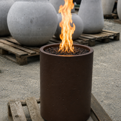 Betonowy biokominek ogrodowy cylindryczny OSLO M - 50x35 cm