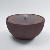 Betonowa fontanna do ogrodu w kolorze brązowym