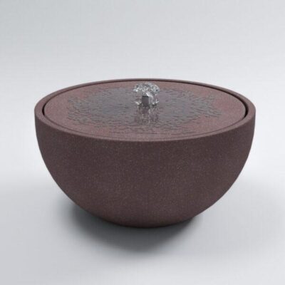 Betonowa fontanna do ogrodu w kolorze brązowym